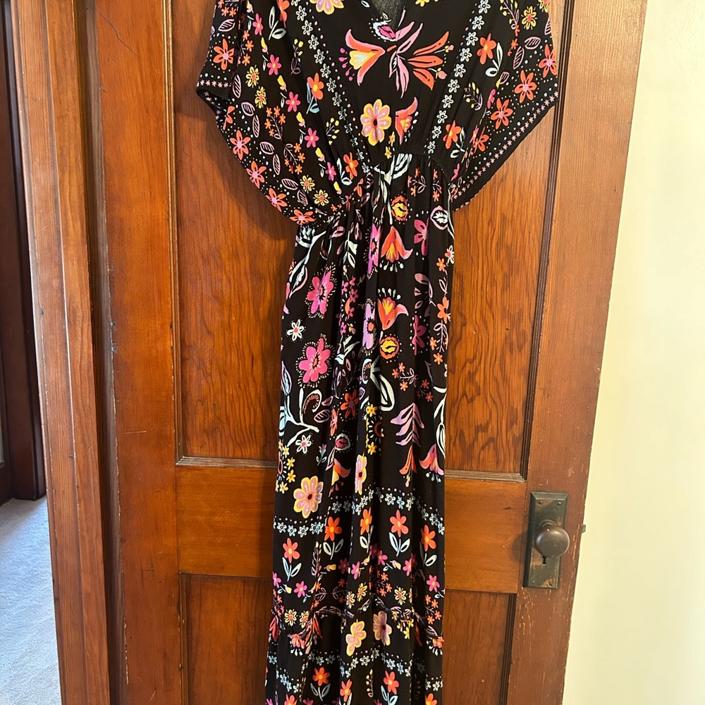 Easel Floral Black Maxi Dress